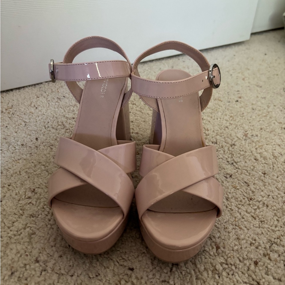 Divided Blush Pink Platform Sandals/ Heels